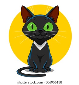 black cat. Vector.