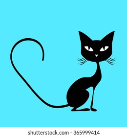 Black cat vector