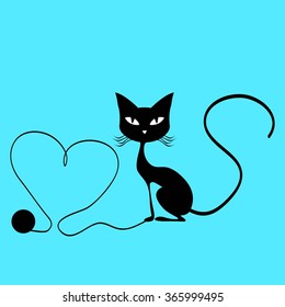 Black cat vector
