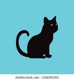 Black cat vector animal logo
