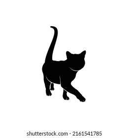 Black cat vector design for logo or T-shirt design or outwear.