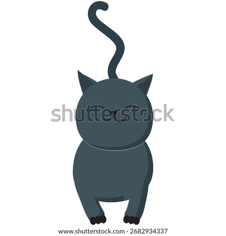 Black cat vector halloween cartoon cute animal