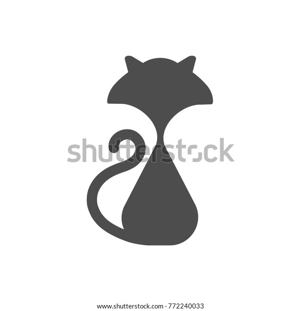 Black cat vector icon