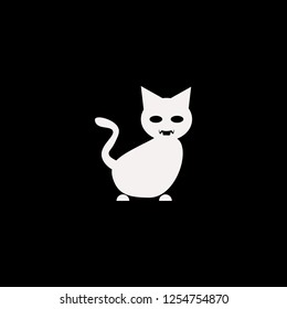 black cat vector icon. flat black cat design. black cat illustration for graphic 