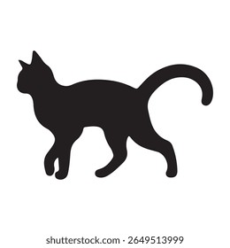Black cat vector icon illustration on a white background