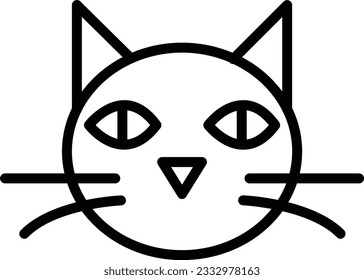 Black Cat Vector Icon Line Style