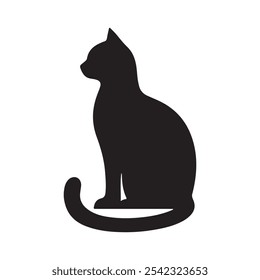 black cat, vector icon, silhouette