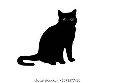 Black Cat Vector Icon Silhouette