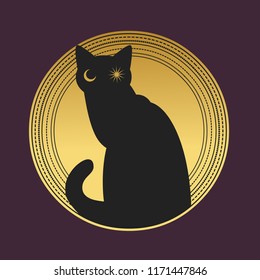 Black cat. Vector illustration