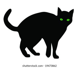 Illustration Cat Black White Drawing White Stock Vector (Royalty Free ...