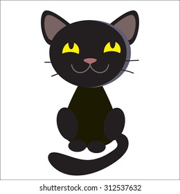 Black cat vector illustration