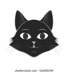 Black Cat Vector Illustration Stock Vector (royalty Free) 526983769