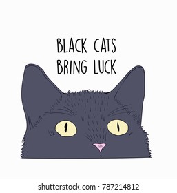 black cat vector illustration