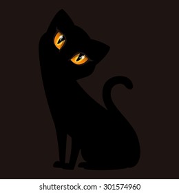 black cat. vector illustration for Halloween