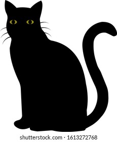 black cat vector illustration for poster,greeting card,banner,t-shirt