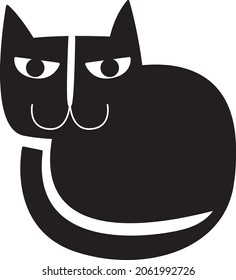 Black cat vector illustration purrr