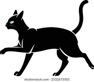 Black Cat Vector Illustrations - Walking and Playful Cat Designs