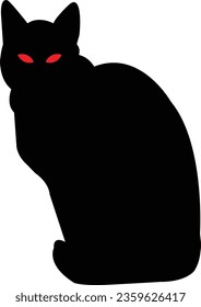 Black cat vector image or clip art