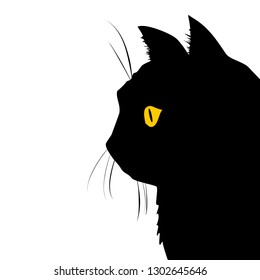 Black cat vector isolated minimalist cat design