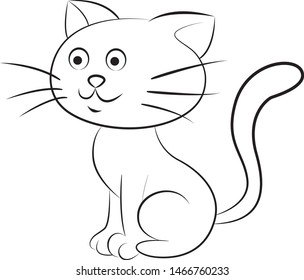 Black Cat Vector Line Art Stock Vector (Royalty Free) 1466760233 ...