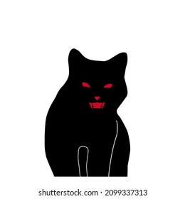 Black  cat vector red eyes