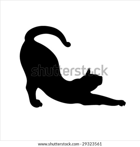 Black cat vector silhouette.