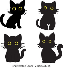 Black Cat Vector Cat Silhouette eps