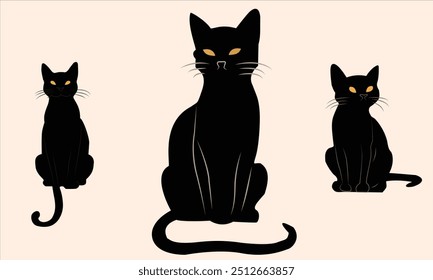black cat vector or silhouette free design black color deasiner use