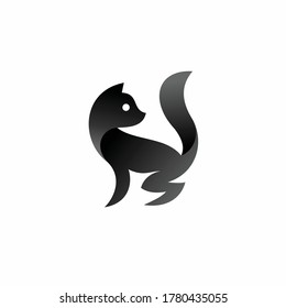 plantilla vectorial de gato negro, silueta de gato negro