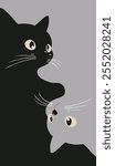 Black cat and white cat opposites