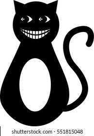 Black cat with wide grin, Halloween decoration