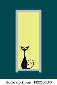 Black cat in the window