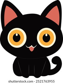 Un gato negro con ojos amarillos y un gato negro en la parte delantera.