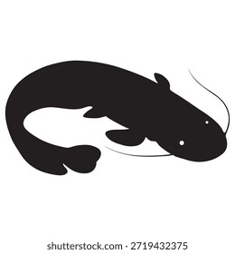 black catfish logo icon vector design
