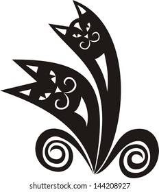 Black cats abstract design element vector illustration