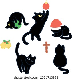 Black cats and Christmas theme