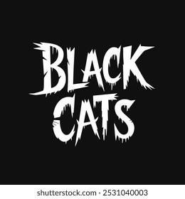 BLACK CATS Halloween Text for t-shirt design vector transparent