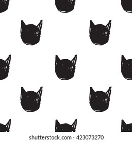 black cats head pattern