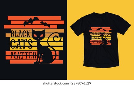 black cats matter halloween special free t shirt design s vg, template, scary night, black cat, witch, boo 