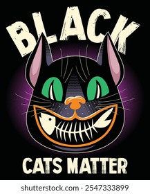 BLACK CATS MATTER VINTAGE CARTOON ILLUSTRATION
