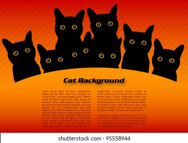 black cats on the red background