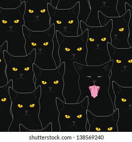 Black cats pattern