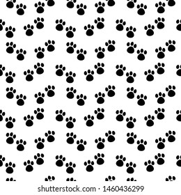 Black cats paws vector seamless pattern