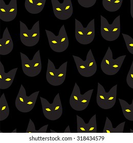 The black cats. Seamless background.