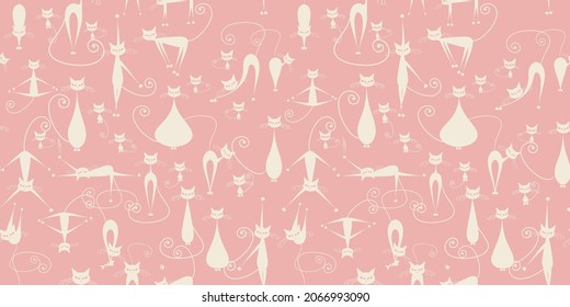 Black cats, seamless pattern for your design