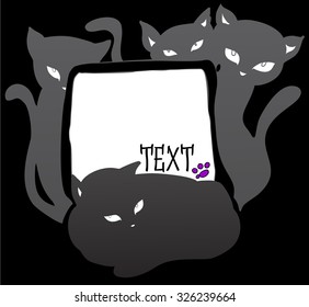 black cats and sign