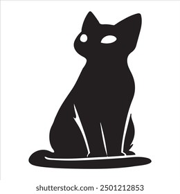 black cats sit gently on floor
