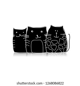 Black cats, sketch for your design