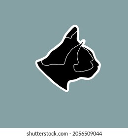  Black cats sticker. Black cat vector illustration