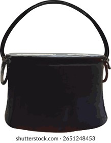 black cauldron Cooking pot of the stove for home in the Eastern Black Sea Rize region.